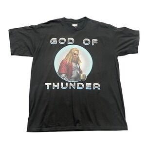 Marvel Thor God of Thunder Graphic T-Shirt Mens XL‎ Black Avengers Endgame Bro